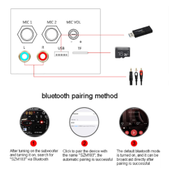 200W Stereo Amplifier Board With Bluetooth AUX TF-Card U-Disk for 8-12 Inch