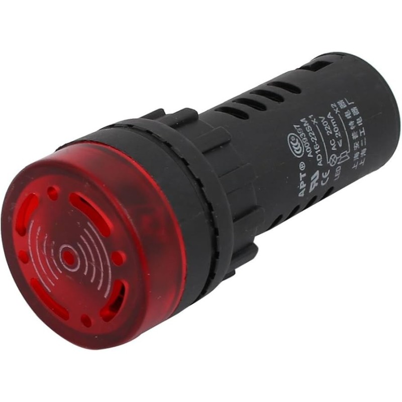 220V Red LED Indicator With Buzzer Alarm